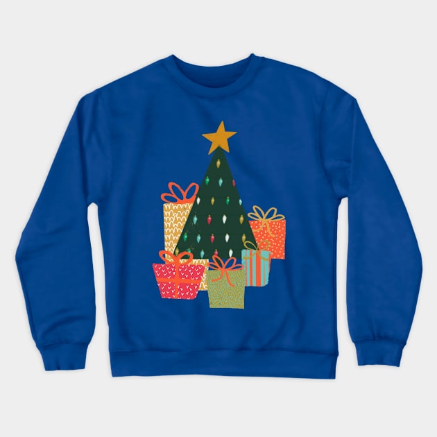 Christmas tree with gifts Crewneck Sweatshirt by bruxamagica